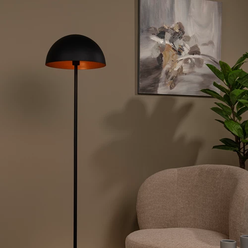 Lucide SIEMON - Vloerlamp - Ø 35 cm - 1xE27 - Zwart - sfeer 1